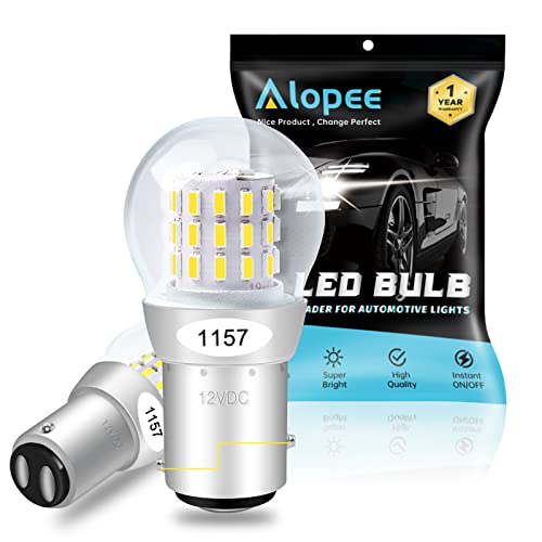 Alopee 2-Pack 1157 LED Bulb White 12V-15V DC BAY15D Bulb 39SMD 3014 Chip Waterproof High Brightness for Reverse Backup Lights Compatible with 2357 752