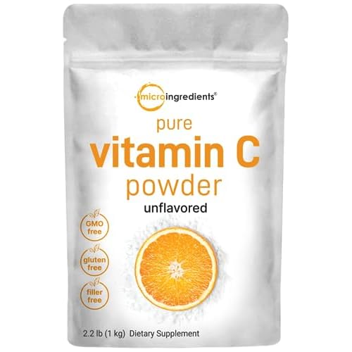 Pure Vitamin C Crystal Powder (Water Soluble Vitamin C 1000mg Per Serving), 1 KG (2.2 Pounds), Immune Vitamins and Strong Antioxidant, Pure Ascorbic A