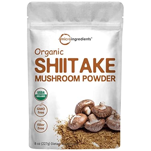 Micro Ingredients Organic Shiitake Mushroom Powder, 8 oz | Culinary Superfood | Supports Gut & Immune Health | Great for Cooking, Soups & Sauces | Non