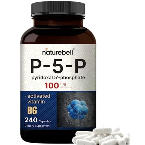 NatureBell P5P Vitamin B6 100mg Per Serving, 240 Capsules | Activated Pyridoxal 5 Phosphate Supplements – Essential B Vitamins for Brain & Memory He