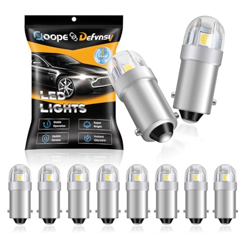 Qoope BA9S LED Bulb 1893 3893 1847 T11 756 LED Bulbs White 6V AC-DC Non-Polarity for Pinball Machine Games Machine Toy Light Bulbs, Pack of 10 10Pack
