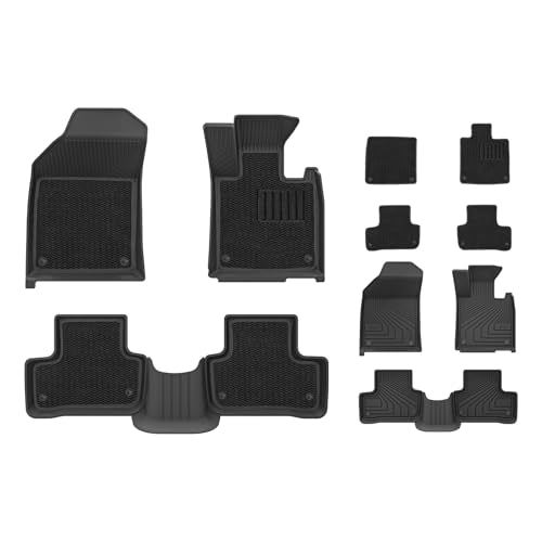 3W Floor Mats & Carpets Fit for Volvo XC60 2019-2024 2025 (Not for Plug-in Hybrid), All Weather Dog Friendly TPE Car Mat, Waterproof Anti-Slip Easy to