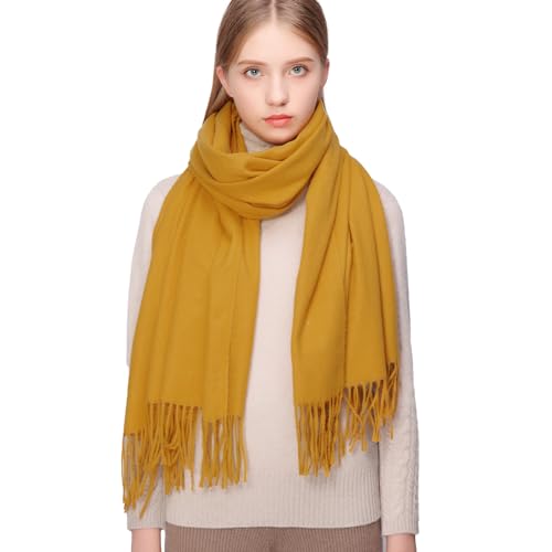 RIIQIICHY Scarfs for Women Fall Winter Pashmina Shawls and Wraps for Evening Dresses Wedding Shawl Blanket Scarves Yellow