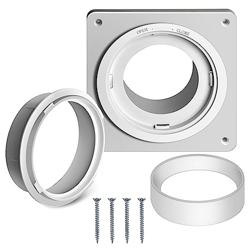 Dryer Vent Connector Kit, Dryer Vent Wall Plate with Quick Connect & Disconnect, Twist Lock Dryer Duct Connector Kit Fits 4 Inch Tubes, Covers Area 7