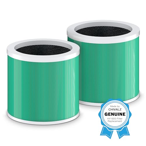CHIVALZ Genuine HY1800 Air Purifier Replacement Filter, 3-in-1 Filtration, High-Efficiency Activated Carbon, True HEPA Filter (2 Pack)