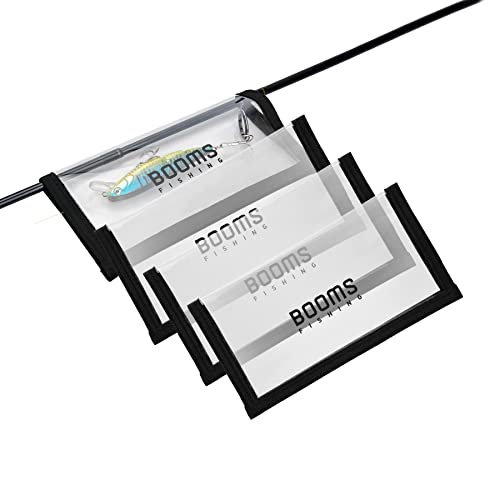 Booms Fishing LW1 Fishing Lure Wraps, Durable Clear PVC Lure Hook Covers, See Lures Easily, Saltwater Bait Protector, Fishing Hook Organizer Rod Hook