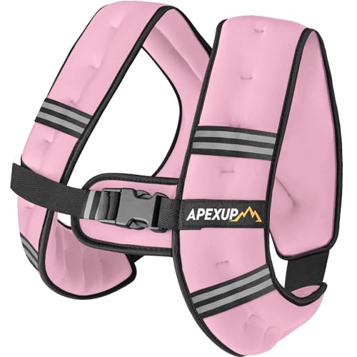 APEXUP Weighted Vest Men Women, Weight Vest for Women Workout Equipment for Strength Training Running 10lbs Pastel Pink
