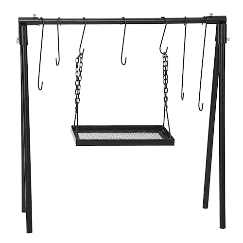 Garvee Campfire Swing Grill with Adjustable Rack for BBQ & Picnic
