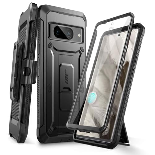 SUPCASE for Google Pixel 8A Case with Stand & Belt-Clip (Unicorn Beetle Pro), [Built-in Screen Protector] [Military-Grade Protection] Heavy Duty Rugge