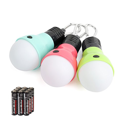 EverBrite 3-Pack Camping Lights - 3 Lighting Modes, Portable LED Bulbs Ideal for Kids’ Adventure Activities, Backpacking, Camping, Picnic, Emergency