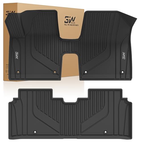 3W Floor Mats for Kia EV6 2025 2024 2023 2022 Floor Liner Custom Fit All Weather TPE Car Mats Fit for KIA EV6 1st & 2nd Row,Black