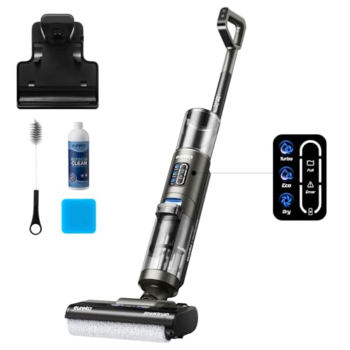Eureka Cordless Wet Dry Vacuum Cleaner Self Cleaning Vacuum and Mop Combo, Good for Hard Floors Pet Hair Sticky Messes, RapidWash NEW430BL, Blue Blue