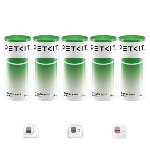PETKIT Replacement Trash Bag Waste Bag for PuraMax 2-PUROBOT Max Pro Automatic Cat Litter Box-5 Rolls (5 Roll(90 count))