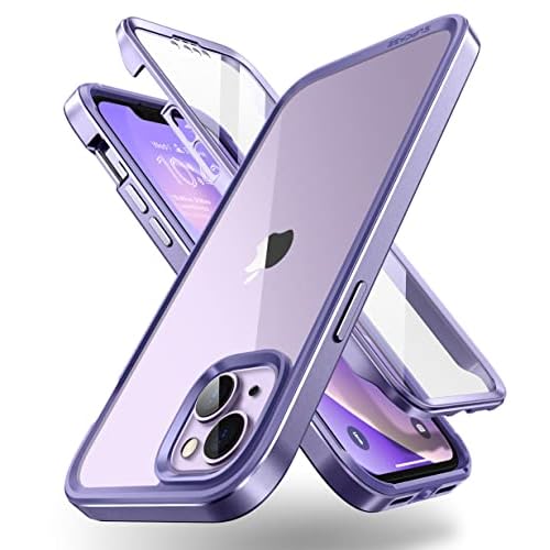 SUPCASE Unicorn Beetle Edge XT Case for iPhone 14 Plus 6.7", with Built-in Screen Protector Slim Frame Clear Protective Case (Purple)