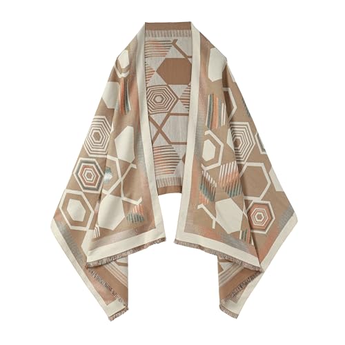 SWAT PANY Scarf for Women Pashmina Blanket Shawls and Wraps Winter Warm Scarves Khaki-Beige