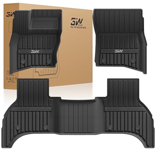 3W Floor Mats Fit Land Rover-Range Rover Defender 110 (4 Doors 5 Seat Only) 2020-2024 2025 (Not for Defender 110s-Rubber Flooring), TPE All Weather Cu