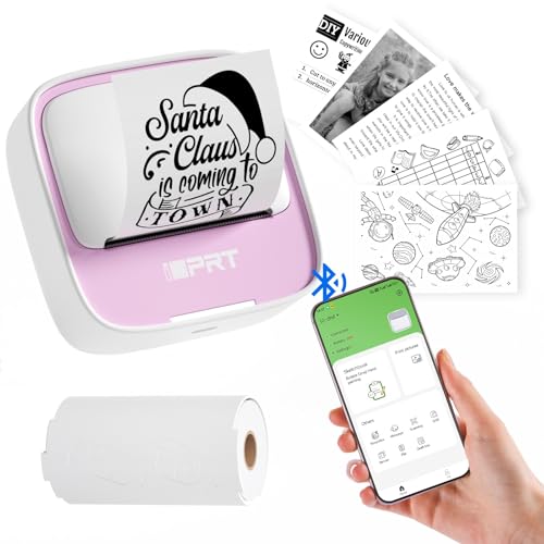 iDPRT Portable Mini Thermal Sticker Printer, Bluetooth Inkless Printers with 1 Roll Sticker Paper, Sticker Machine for Notes, Journal, DIY, Label Prin