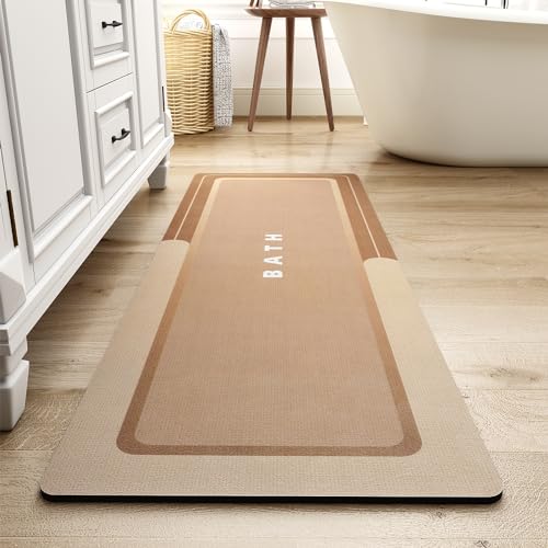MontVoo-Bath Mat-Bath Mat Rug Non Slip Super Absorbent Stain Resistant Quick Dry Thin Bathroom Rug-Bath Mats for Bathroom Floor Bathtub Vanity-Bathmat