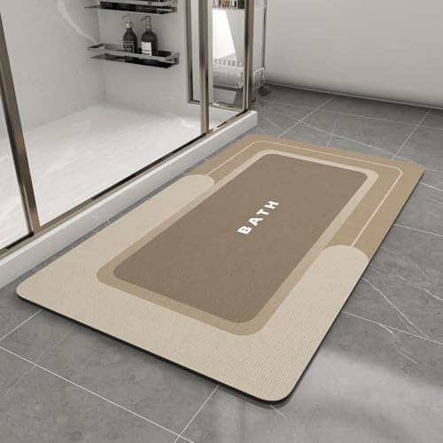 Bath Mat-Bath Mat Rug Non Slip Super Absorbent Stain Resistant Quick Dry Thin Bathroom Rug-Bath Mats for Bathroom Floor Bathtub Vanity-Bathmat Bath Ru