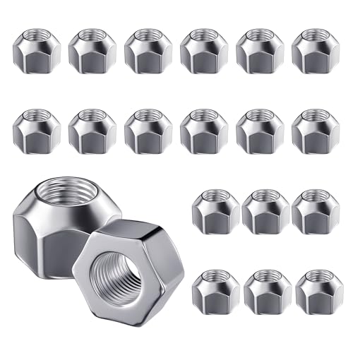 20 PCS 1-2-20 Inch Lug Nuts, 509 Trailer Lug Nuts Open End Acorn Lugs, Zinc Plated Wheel Tire Lugs Replacement for 1-2" Wheel Lug Studs Dexter EZ Lube