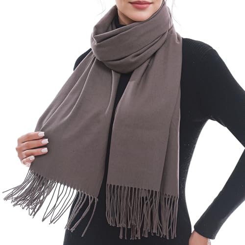 RUI VTRON Scarf for Women Fall Winter Scarves Warm Large Pashmina Shawls and Wraps Dark Grey