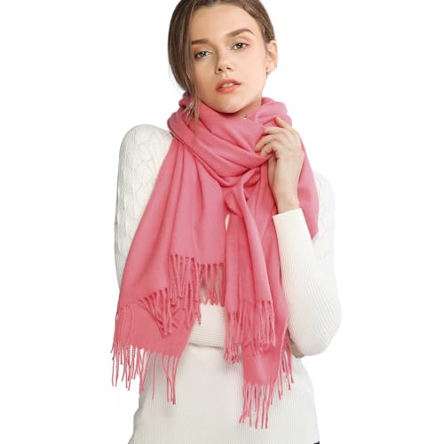 RIIQIICHY Scarfs for Women Fall Winter Pashmina Shawls and Wraps for Evening Dresses Wedding Shawl Blanket Scarves Coral