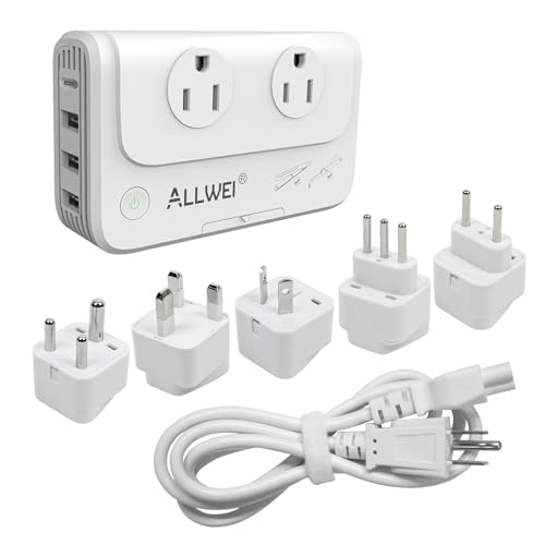 ALLWEI International Travel Adapter 220V to 110V Power Voltage Converter for Hair Straightener-Curling Iron, Universal Power Plug Adapter UK, US, AU,