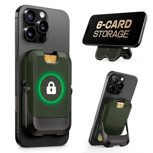 SUPCASE for MagSafe Wallet with Stand, Magnetic Wallet for Men Women, [Hold 6 Cards] [RFID Blocking] [Strong Magnetic Lock] Phone Stand Card Holder fo