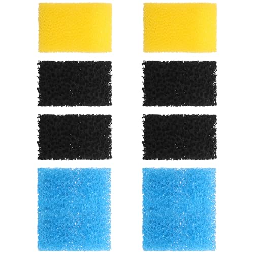 AquaMiracle Fish Tank Filter Replacement Sponges, Aquarium Filter Replacement Parts, Including 2 x Fine Sponge, 2 x Coarse Sponge & 4 x Carbonized Spo