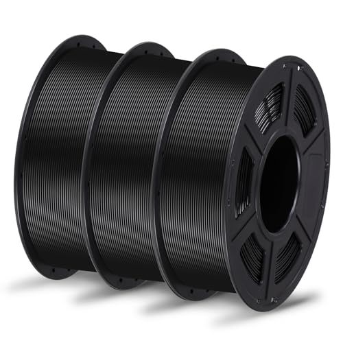 ANYCUBIC PETG Filament 1.75mm, 3D Printer Filament, Dimensional Accuracy +-- 0.02mm, Exceptional Toughness, Print with Most FDM 3D Printers,Black 3kg