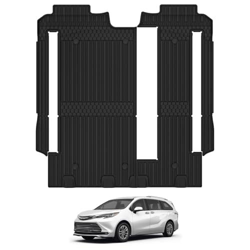 3W Floor Mat Fit Toyota Sienna 2021-2025 (Only for 8 Seat), TPE All Weather Custom Fit Floor Liner for Toyota Sienna LE-XLE, Full Cover Protection 2nd