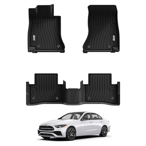 3W Floor Mats for Benz C-Class 2022-2026 C300-C43 AMG-C63 AMG S-C63 AMG S E (Sedan Only), TPE All Weather Custom Fit Floor Liner for Benz C Class, 1st