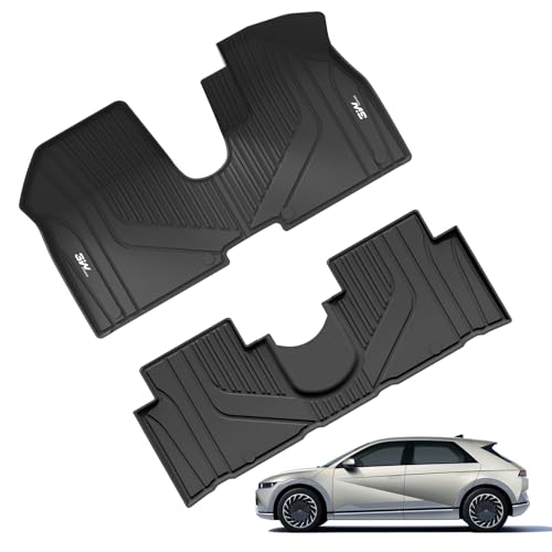 3W Car Floor Mats for Hyundai IONIQ 5 2021 2022 2023 2024,Pet Dog Friendly Recyclable Car Footmats,All Weather TPE Car Protection,Waterproof Anti-Slip
