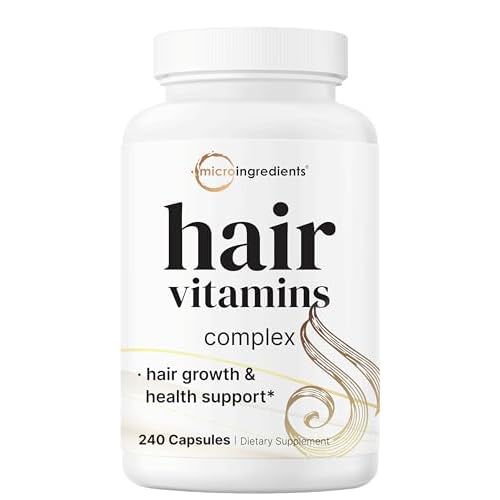 Micro Ingredients Hair Growth Vitamins for Women & Men, 240 Capsules | 14-in-1 Formula with Biotin, Collagen, Keratin, Saw Palmetto & More | Thicker,