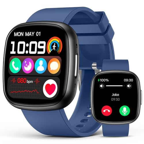 Smart Watch for Men with Bluetooth Call, 1.72" Super Retina HD Display with Sleep, 24-7 Heart Rate HRV Spo2 Monitor, Waterproof Square Fitness Tracker