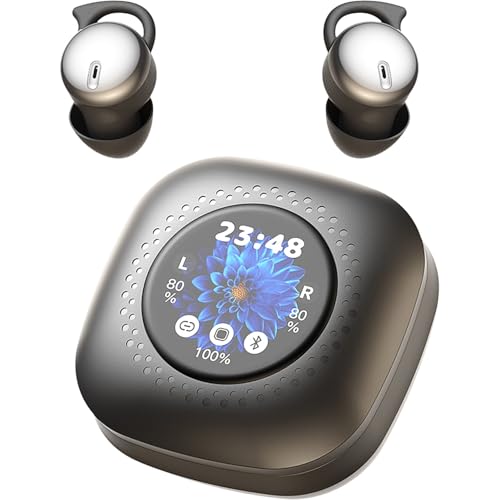 Sleepals Touch Wireless Sleep Earbuds with Smart Charging Case, Noise Reducing Headphones for Side Sleepers, Touch Screen Display (Black)