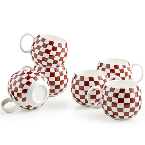 LAUCHUH Coffee Mugs - Large Ceramic Mug Set Coffee Cups with Handle for Tea Latte Cappuccino Milk Cocoa, Dishwasher & Microwave Safe