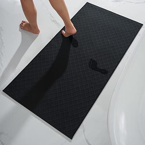 AMOAMI Bath-Mat, Ultra Thin Bath Runner Rug Mat, Rubber Backed Bath Mats for Bathroom Non Slip, Absorbent Bath Rug for Bathroom Floor, Shower, Sink 2'