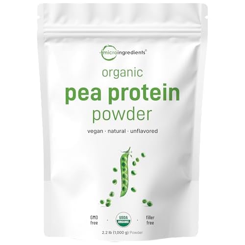 Micro Ingredients North America Grown, Organic Pea Protein Powder, 1KG (2.2 Pounds) | Plant-Based Vegan Protein, Meatless Protein Supplement, Rich in