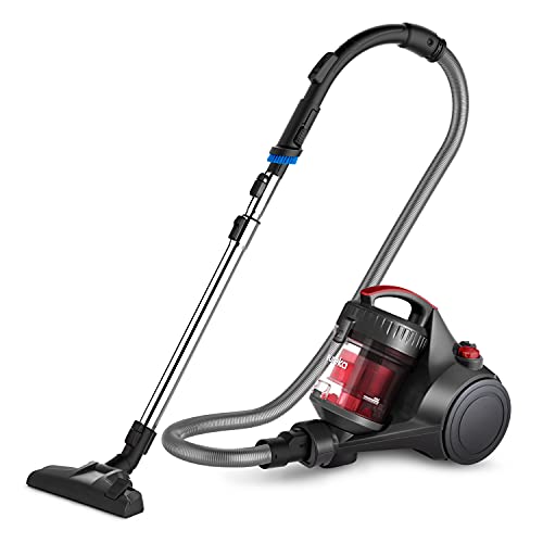 Eureka Bagless Canister Vacuum Cleaner, Lightweight Vac for Carpets and Hard Floors, Red, Whirlwind NEN110D