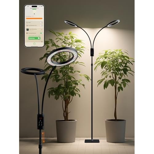 Grow Light with Stand, LED Plant Light for Indoor Plants, Full Spectrum Grow Lamp, Adjustable Height (Black, 8W) Black 8W