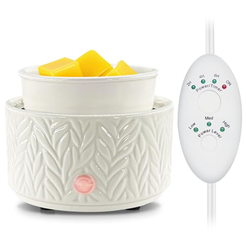 Wax Melt Warmer with Timer- 3-in-1 Wax Melter Burner, Fragrance Warmer for Scented Candles, Tarts, Essential Oils to Freshen Home Office, with Auto Sh