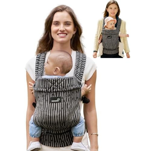 GROWNSY Baby Carrier Newborn to Toddler, Ergonomic Baby Toddler Carrier Wraps with Head Support, Easy to Wear, Infant Carrier Baby Gift, Travel and Hi