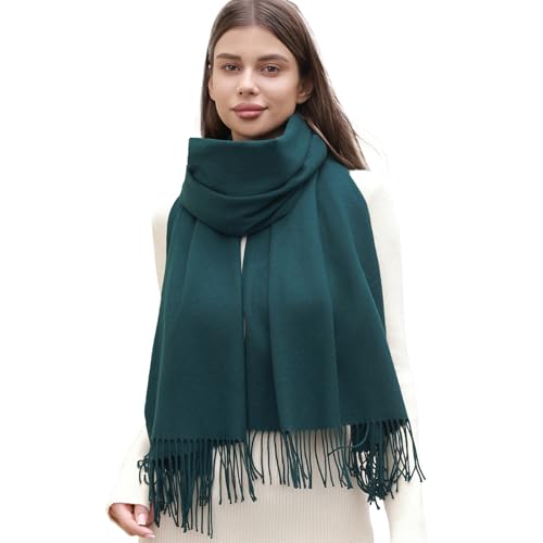 RIIQIICHY Scarf for Women Scarves and Wraps Winter Warm Pashmina Shawl for Cold Weather Dark Green