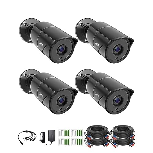 ZOSI 4 Pack 1080p Home Security Cameras with Audio Recording,Built-in Microphone,2MP 1920TVL HD-TVI Outdoor Indoor CCTV Cameras with 120ft IR Night Vi