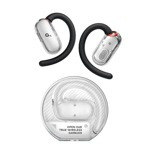 soundcore V40i by Anker, Open-Ear Headphones, Crystal-Clear Design, Lidless Case, 4 Adjustable Positions for Every Ear Size, Richer Bass, IP55, 21H Pl