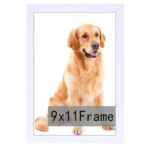 RUN HELIX 9x11 Picture Frame White for Wall Hanging or Tabletop- Wall Mounting Horizontally or Vertically, 9x11Wall Gallery Poster Photo Frame for 11