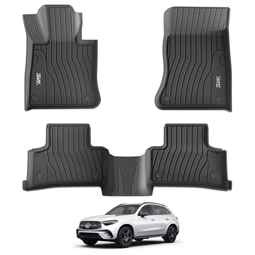 3W Floor Mats for Benz GLC 2023-2026(Coupe Only for 2024-2026), TPE All Weather Custom Fit Floor Liner for Benz Accessories GLC300-GLC350e-GLC43 AMG-G