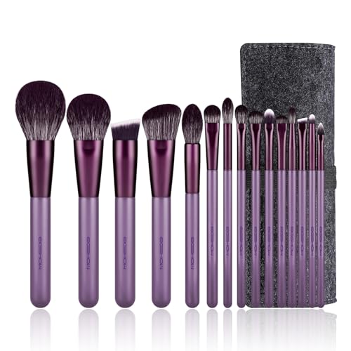 EIGSHOW Makeup Brush Set, 15 Piece Professional Makeup Brushes Kit with Corn Silk Fiber Vegan Brushes for Foundation Powder Concealers Eye Shadows Liq