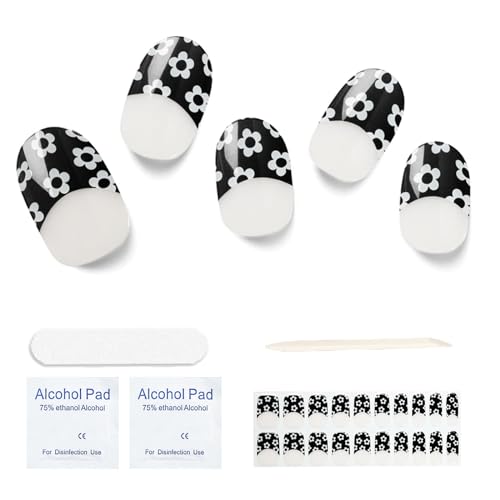 Semi Cured Gel Nail Strips, 20 pcs Gel Nail Stikers, Gel Nail Wraps Semi Cured, Salon-Quality, 2 Weeks Long Lasting, Night Garden